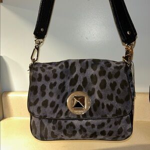 Kate Spade Black and Gray Leopard Small Bag EUC